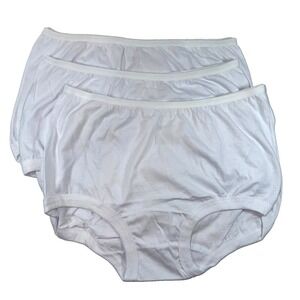 Panties NEW 3 Pair Size 8 The Vermont Country Store 100%  White Cotton Granny